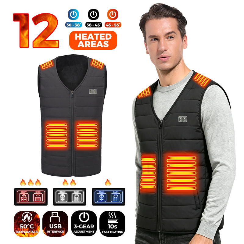 سترة تدفئة كهربائية بـ 12 منطق - مراجعة Outdoor Sport Winter Jacket وسعره
